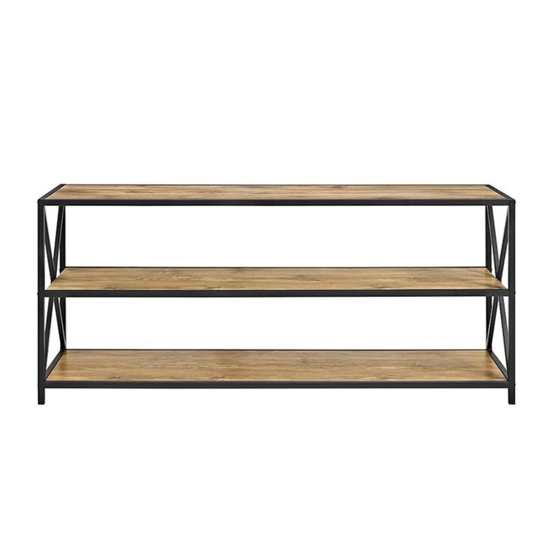 2 Shelf Wide Bookcase in Barnwood H501