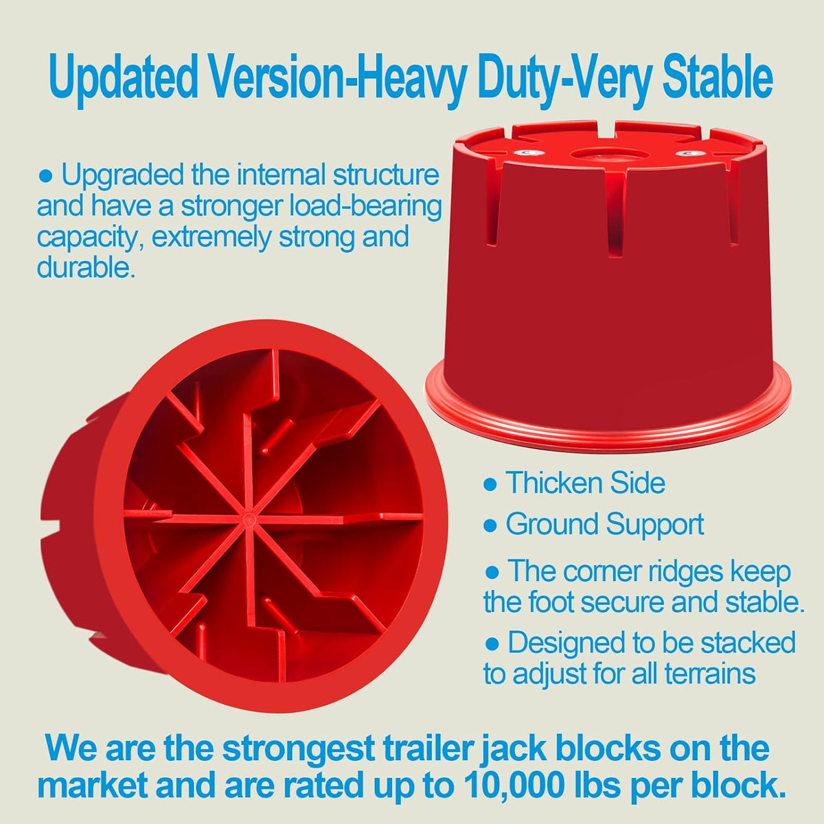 Jack Block for RV Travel Trailer, Fifth Wheel, Popup Camper, Toy Hauler, Supports up to 10000 lbs per Block B206