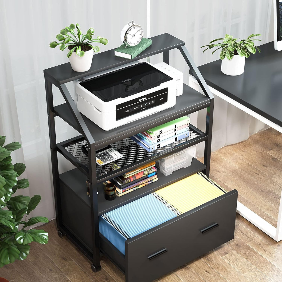 Lateral File Cabinet with Storage Shelves T195