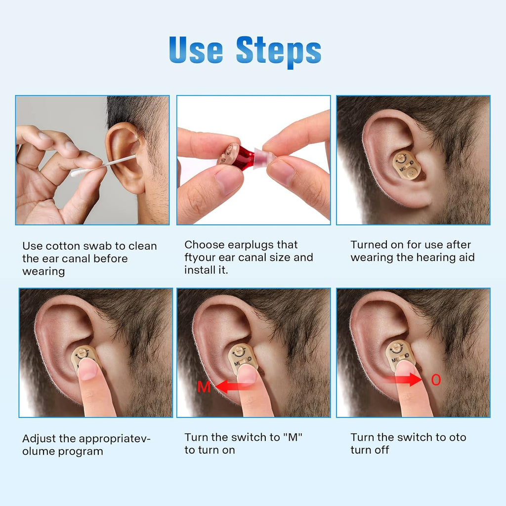 Rechargeable Invisible Hearing Aid 2 Pack M336339