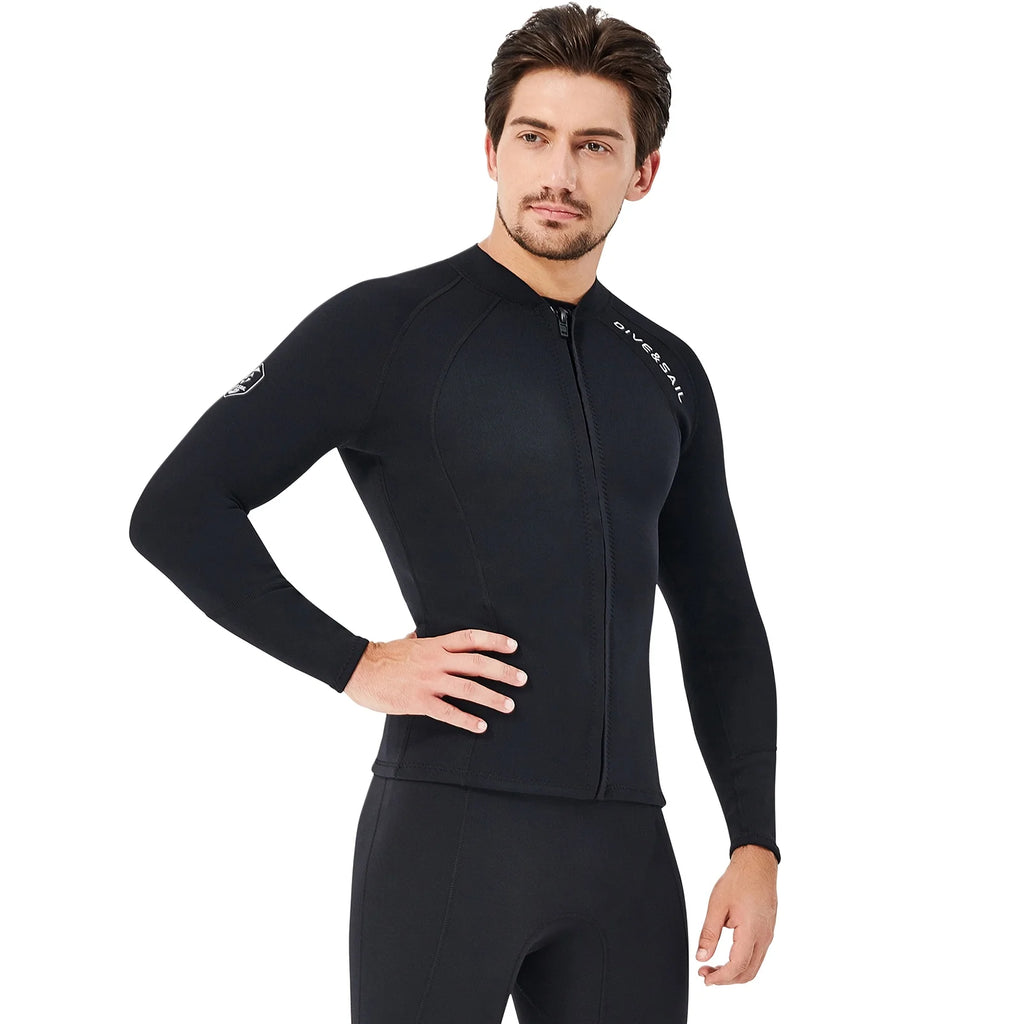2mm Neoprene Front Zipper Wetsuits Jacket Long Sleeves M4531