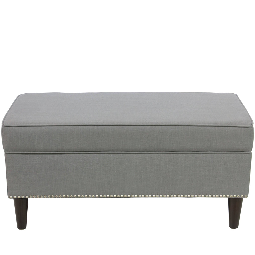 Linen Gray Button Storage Bench W360336