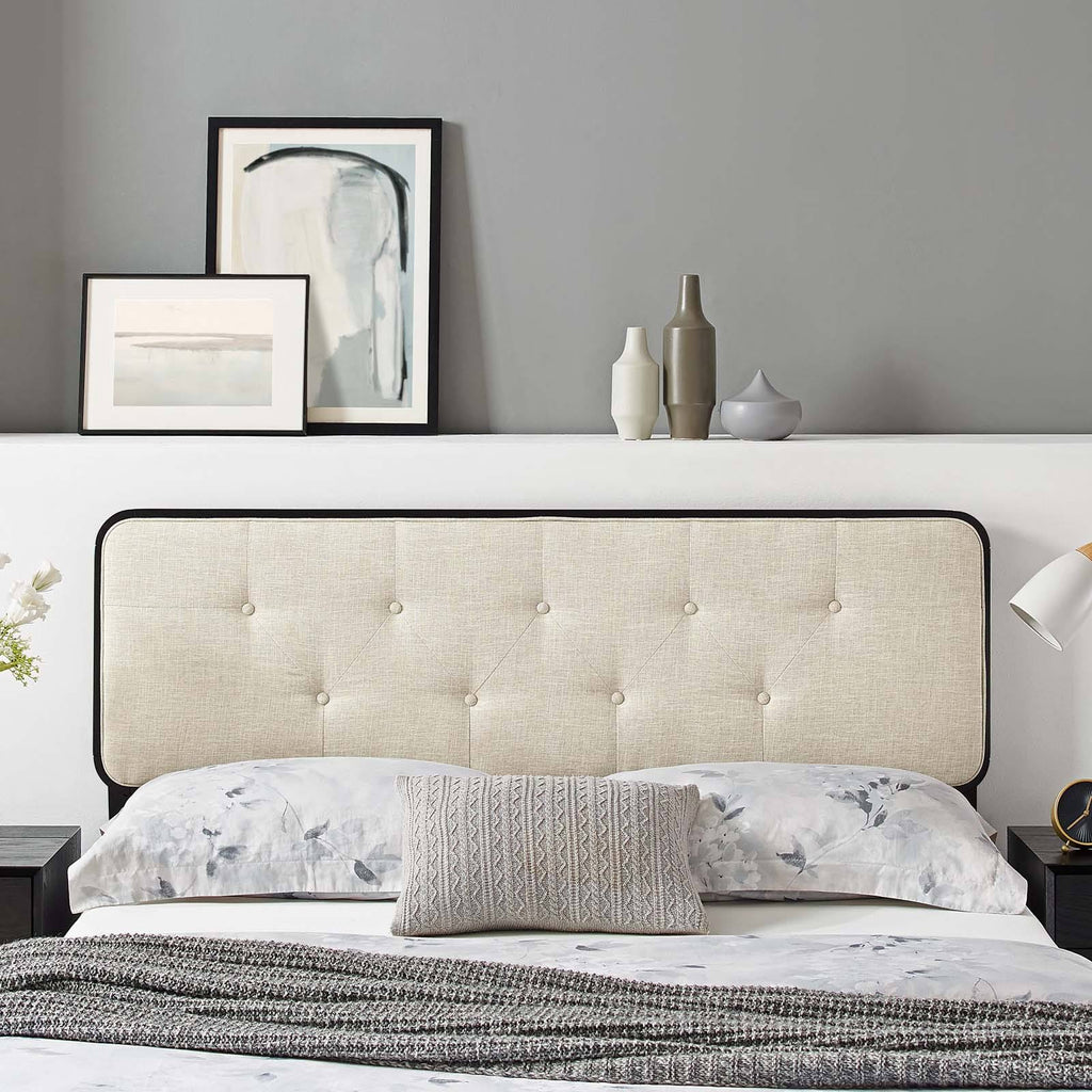 Tufted Twin Fabric and Wood Headboard K7323