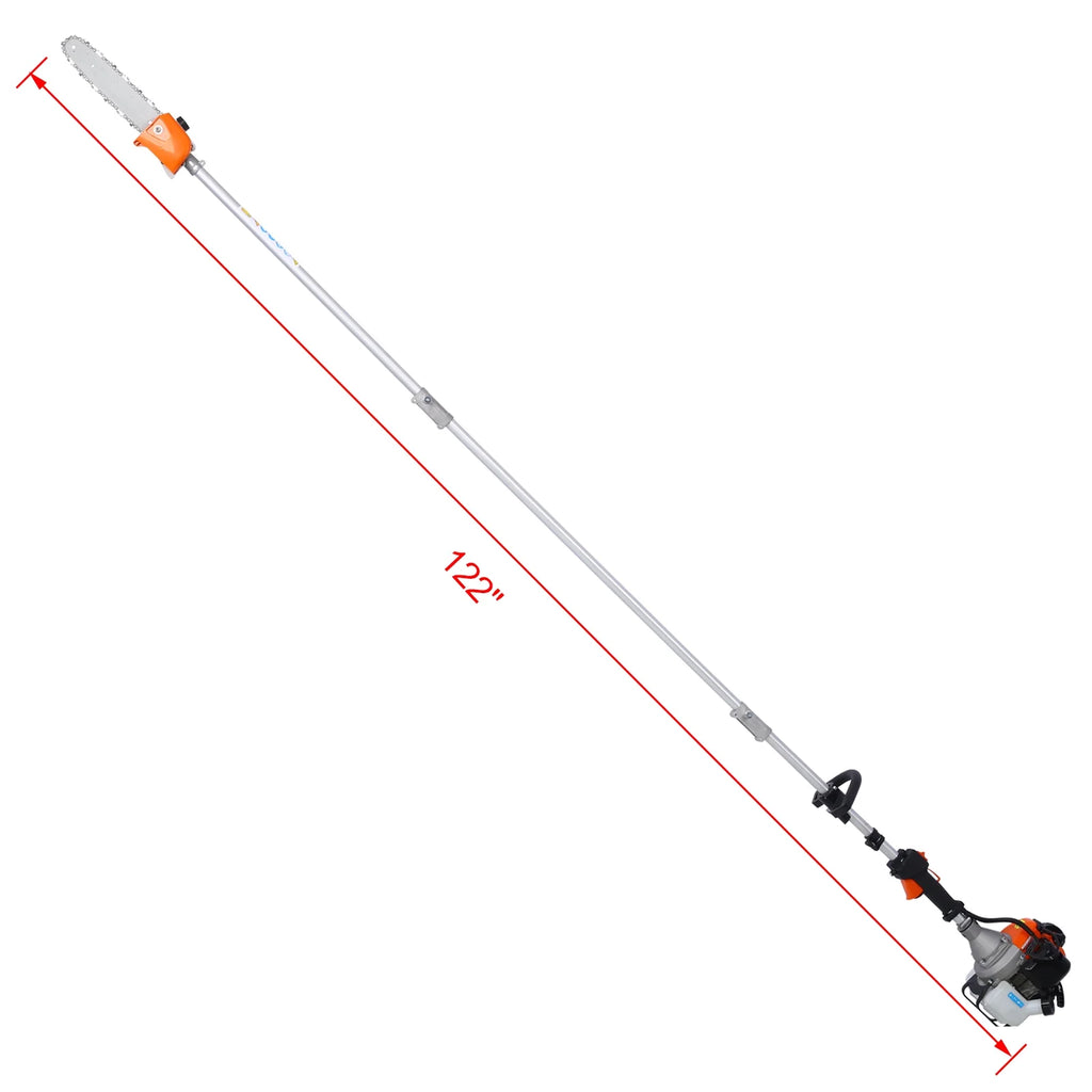 10 in 1 52CC 2-Cycle Garden Tool System with Pole Saw, Hedge Trimmer, Grass Trimmer, and Brush Cutter W199754