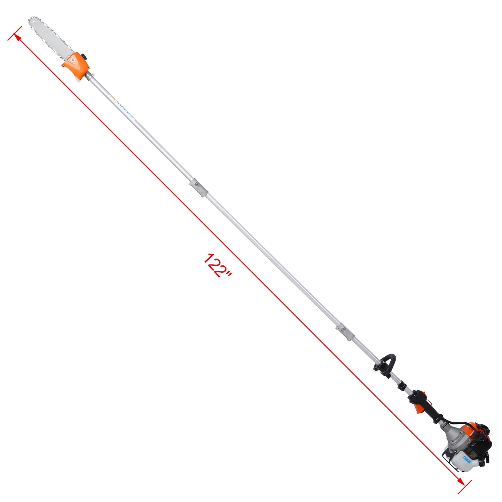 10 in 1 52CC 2-Cycle Garden Tool System with Pole Saw, Hedge Trimmer, Grass Trimmer, and Brush Cutter W199754