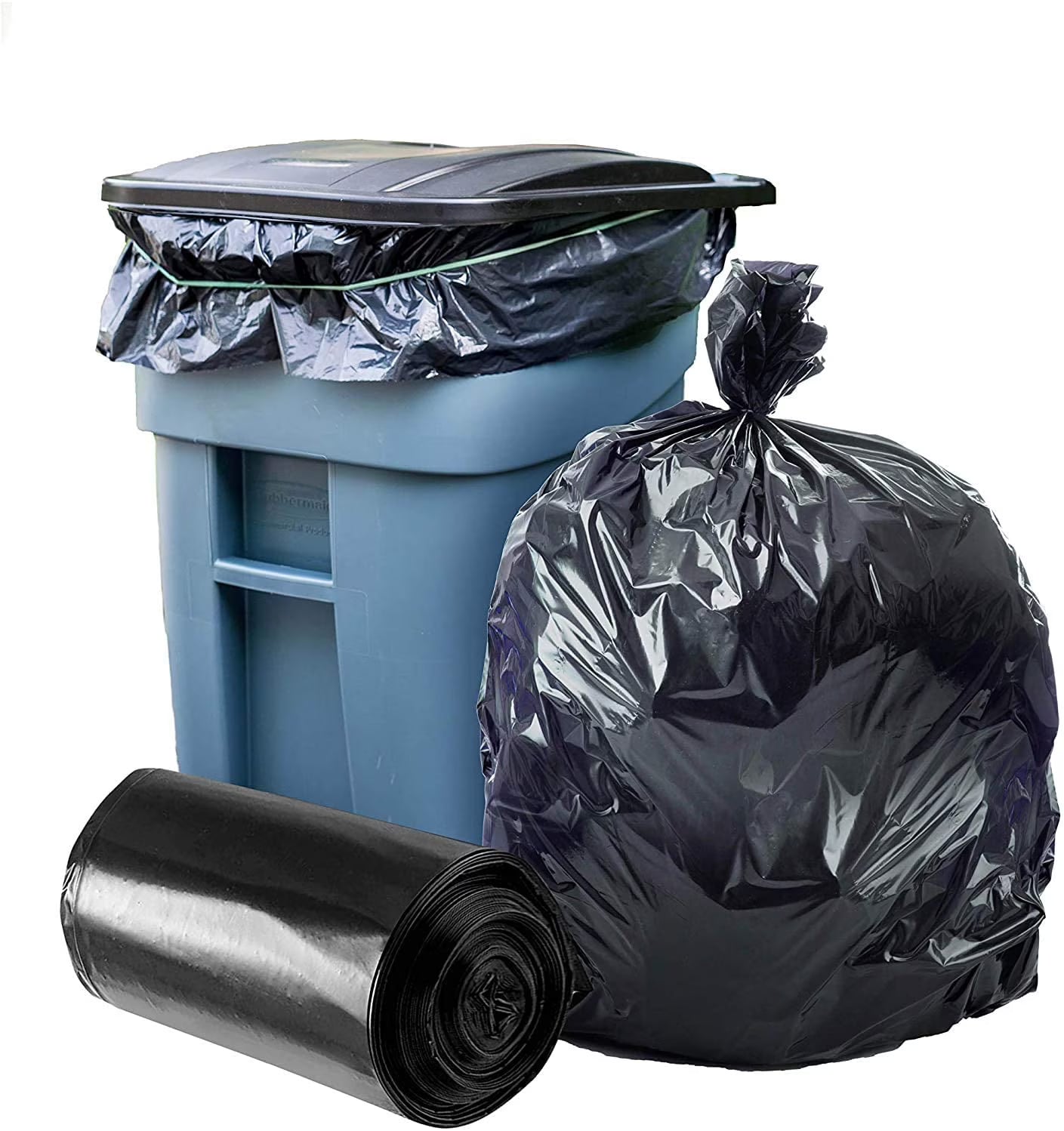 65 Gallon Black Heavy Duty Trash Bags, 50 Count V99467