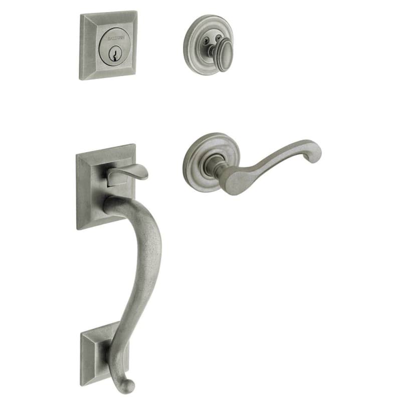Distressed Antique Nickel Sectional Handleset Y189