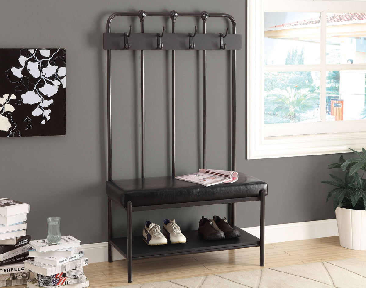 Charcoal Grey Metal Bench Q367198
