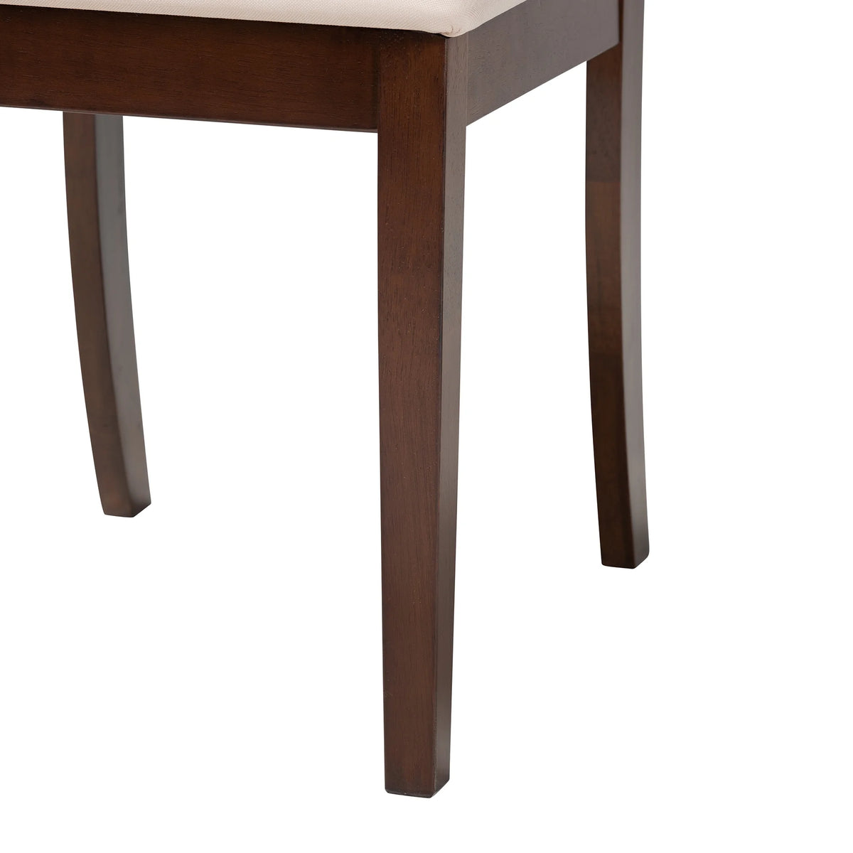 Cream Fabric and Dark Brown Finished Wood 2-Piece Dining Chair Set X87145