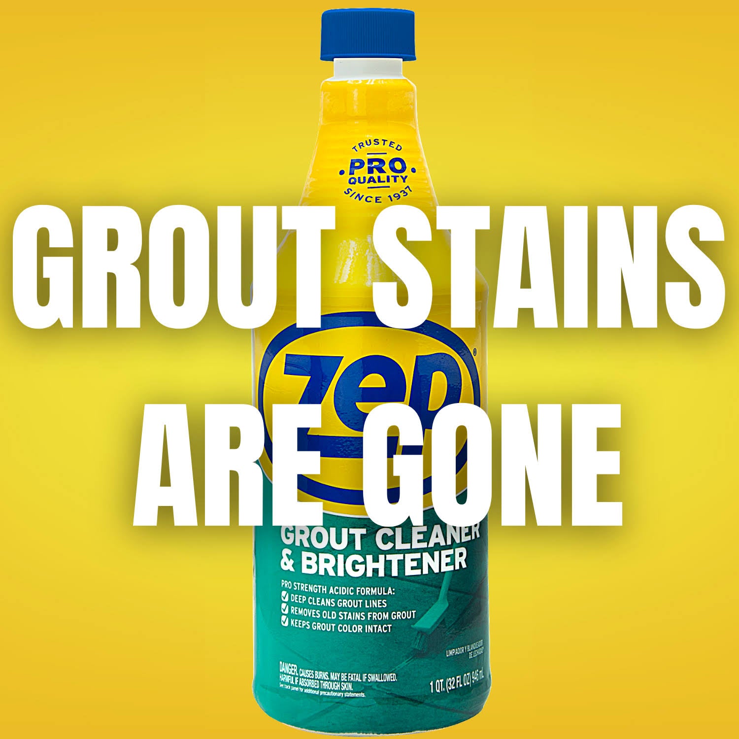 Grout Cleaner and Brightener, Quart Bottle, 12 Bottles Y808