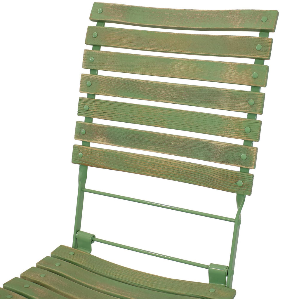 Green Folding Chestnut Wooden Chair Set of 4 M569146