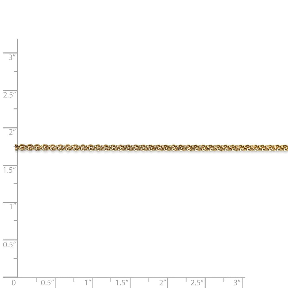 14kt Yellow Gold 2mm Spiga Chain 30 inch Lobster Clasp E901028