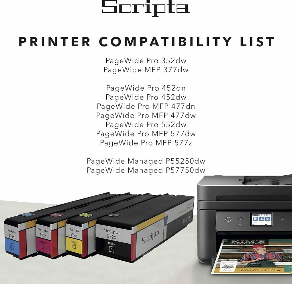 HP 972X Toner Cartridge 4-Pack Black Cyan Magenta Yellow S40204