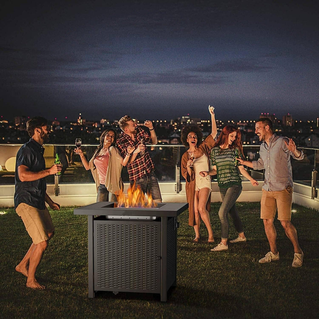 28 Inch 50,000 BTU Propane Gas Fire Pit Table with Lid F796729