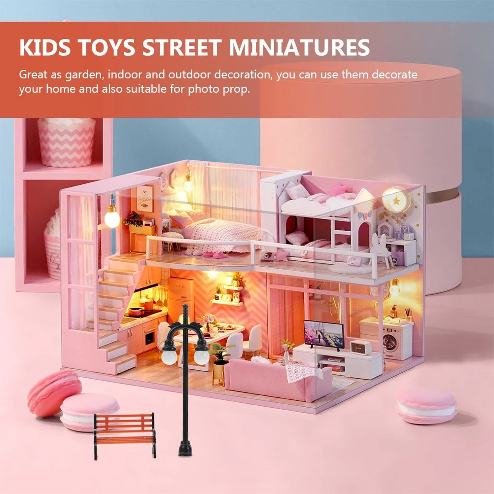 18 Pcs Mini Street Lamp Ornaments Q6422