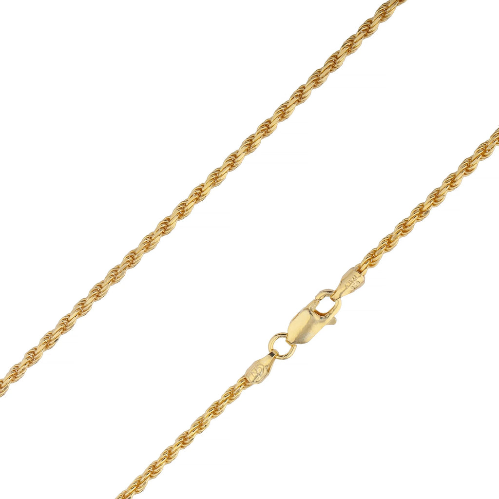 14K Gold Vermeil Italian Rope Chain Necklace D992