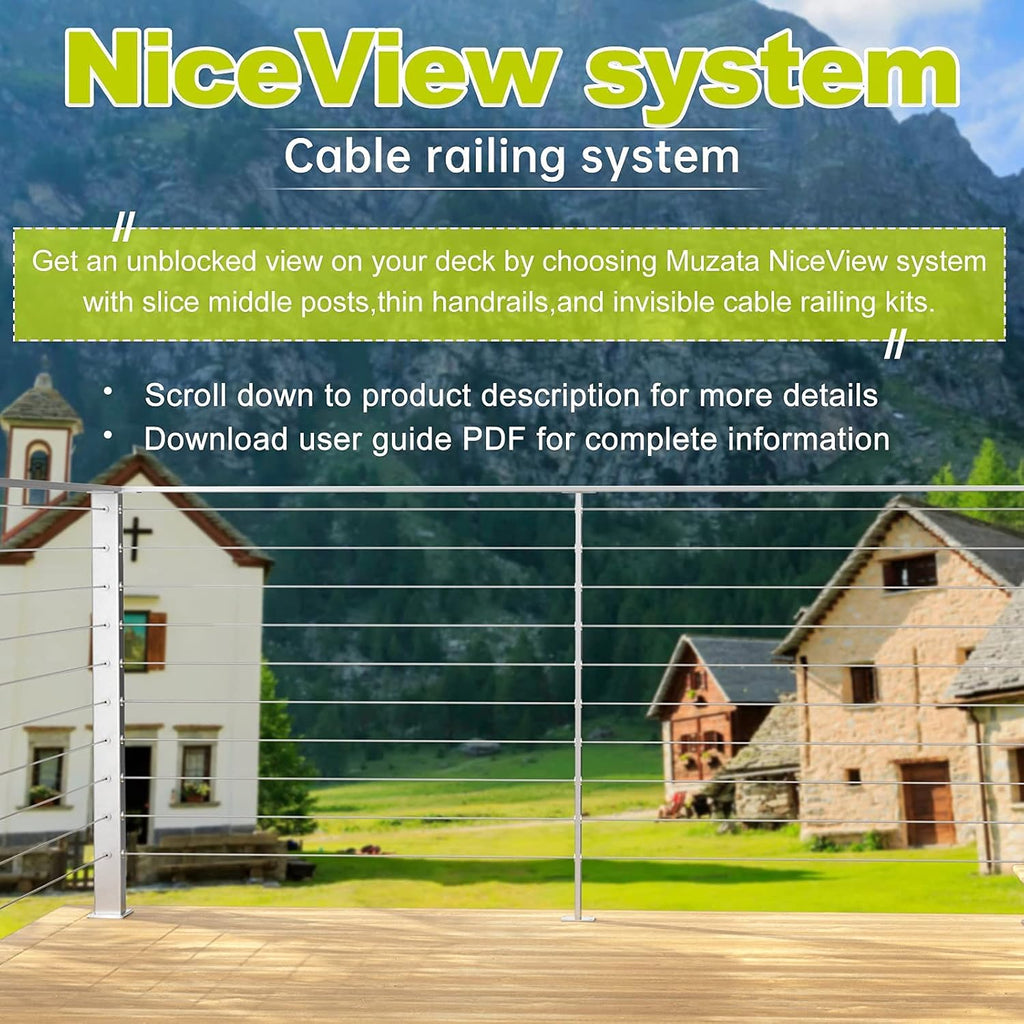 1/8 Invisible Cable Railing Kit with Turnbuckle Swage Threaded Stud and Stemball Combination Pack P46489
