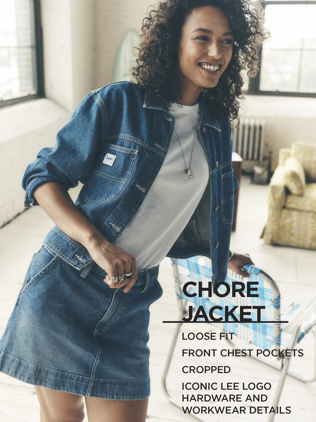Cropped Chore Denim Jacket L14440