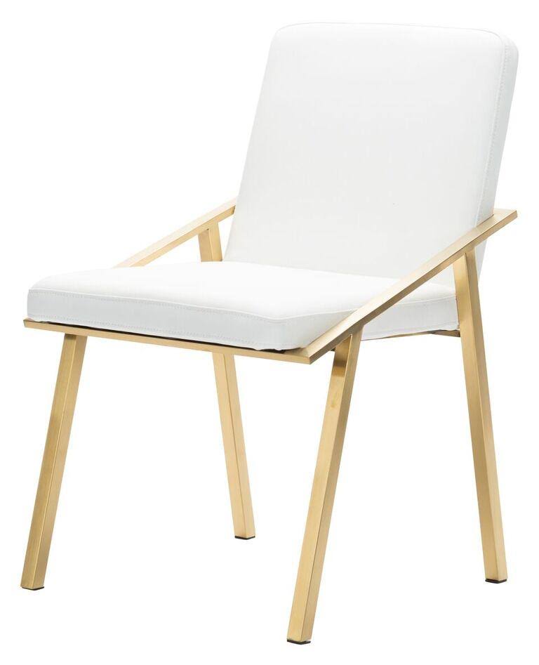 White/Polished Stainless Dining Chair W33839