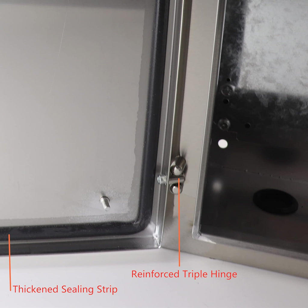 304 Stainless Steel Outdoor Electrical Enclosure Box 20 H x 16 W x 8 D with Mounting Plate O160