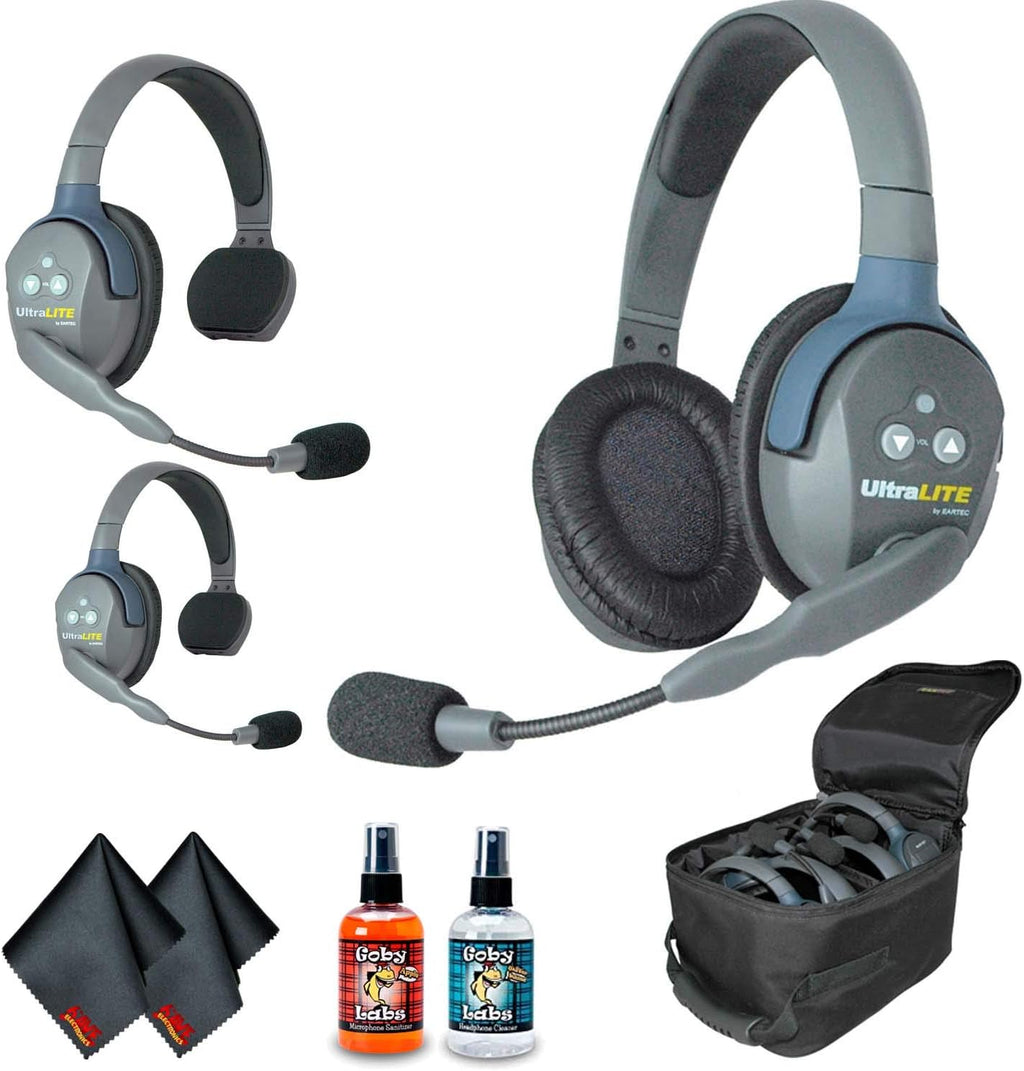 3-Person Headset System with Headphone and Microphone Cleaning Kit H9517