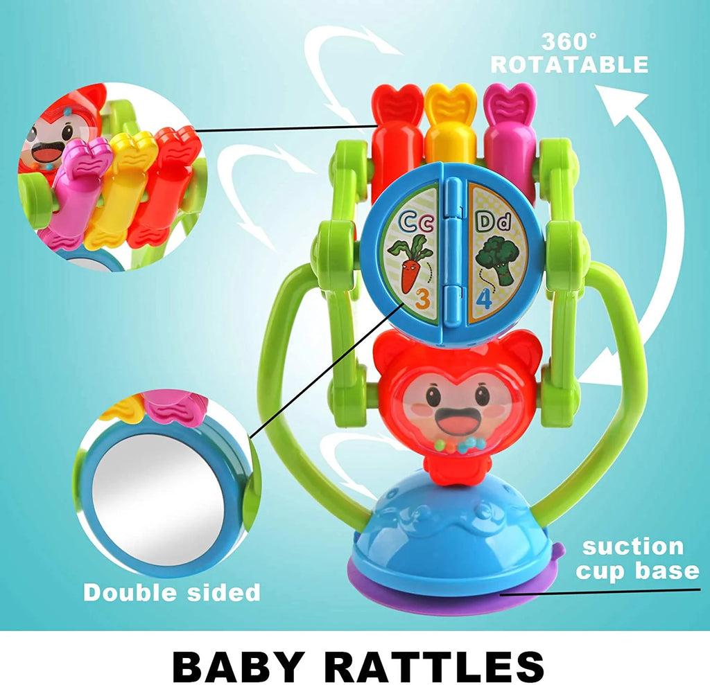 Baby Rattle Toys with Suction Cup Grab Shaker and Spin F97935