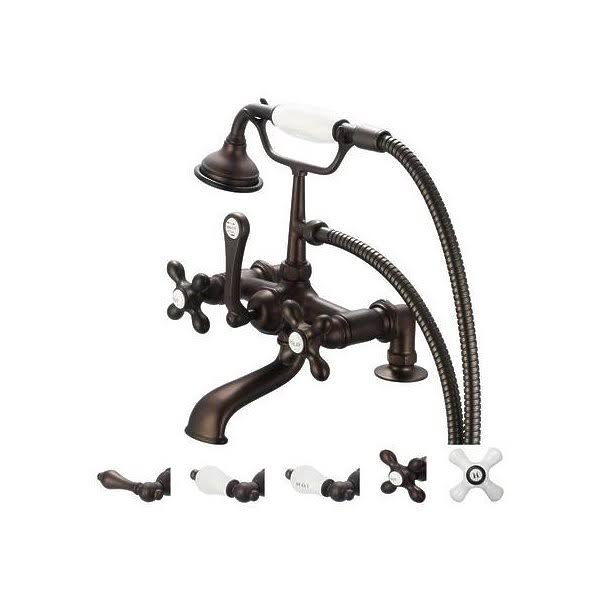 Oil-Rubbed Bronze Deck Mount Tub Faucet with Handheld Shower E10717