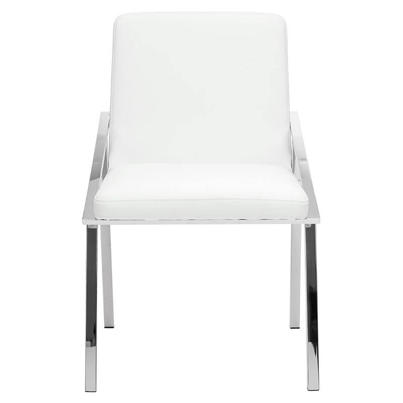 White/Polished Stainless Dining Chair W33839