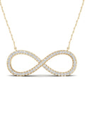 10K Yellow Gold Diamond Infinity Loop Necklace S2708
