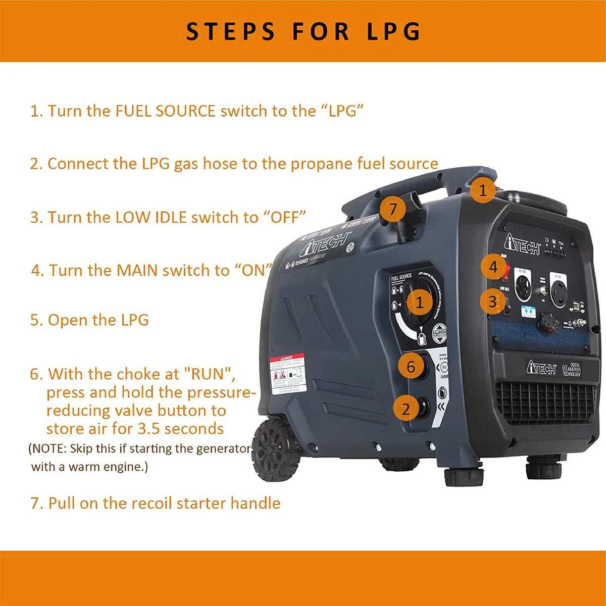 2300-Watt Dual Fuel Portable Inverter Generator K851458