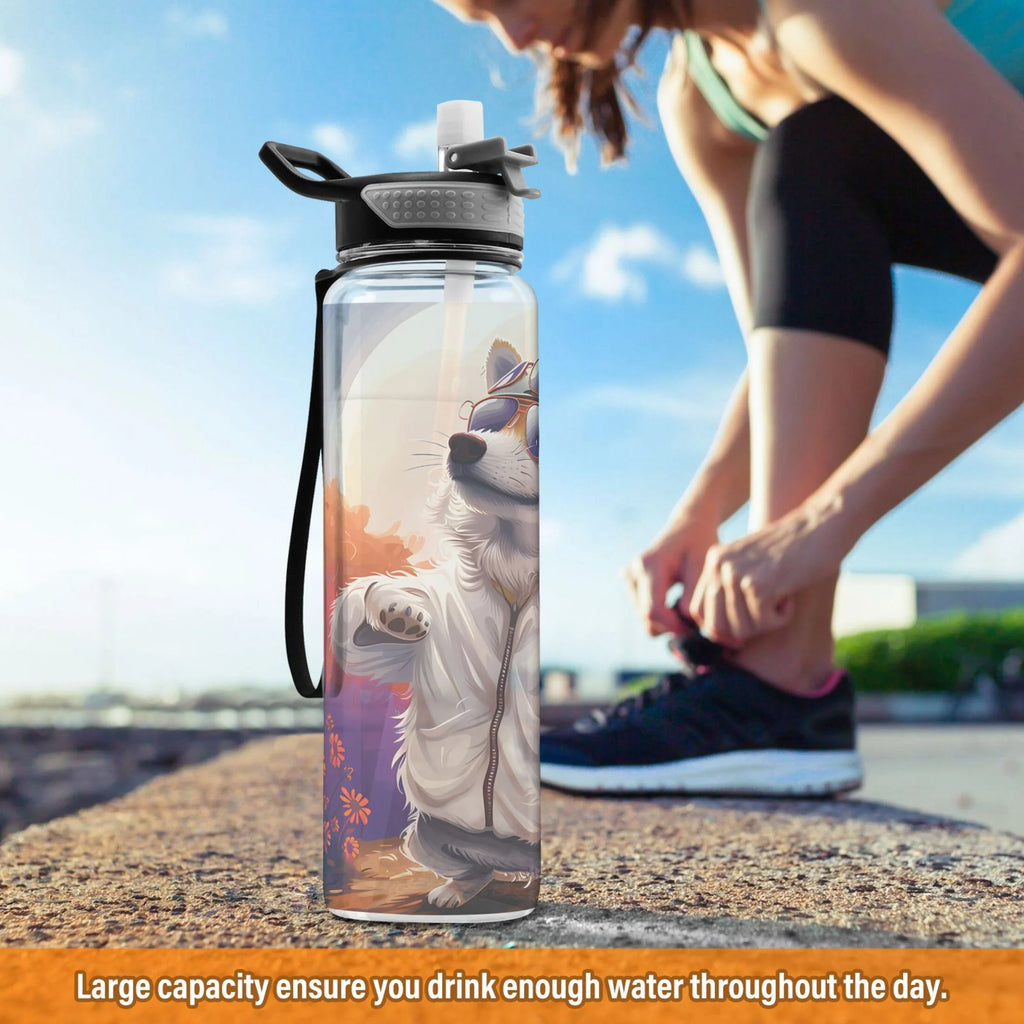 32oz Clear Tritan Sports Water Bottle with Straw S6579