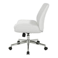 White Faux Leather Chair with Chrome Finish Base I6755