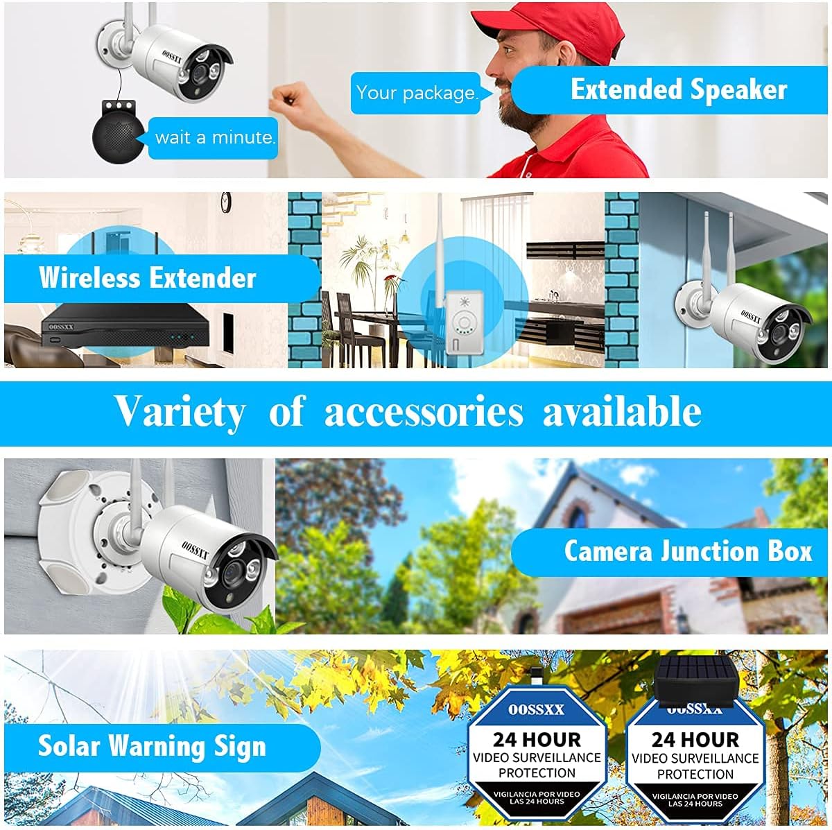 2K 3.0MP Wireless Security Camera System, 8 Channel NVR with 6TB HDD Y5577