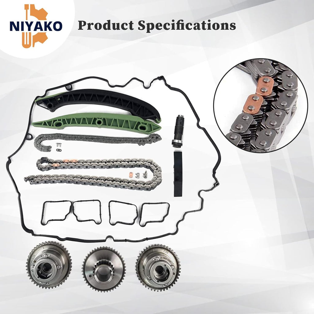 Timing Chain Kit with Camshaft Adjuster and Camshaft Timing Gear M15398