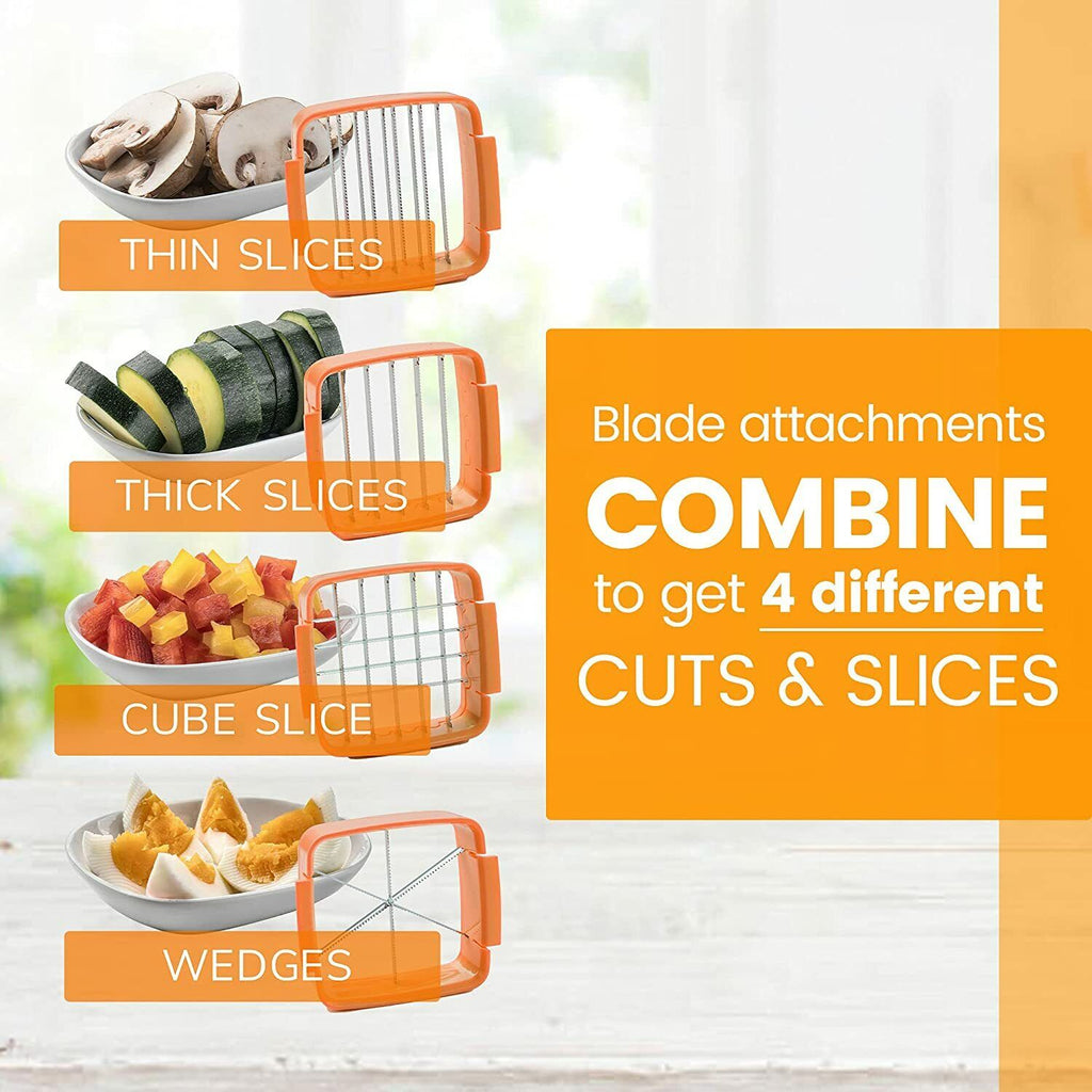 Food Vegetable Chopper Dicer with Stainless Steel Blades & Container I75491