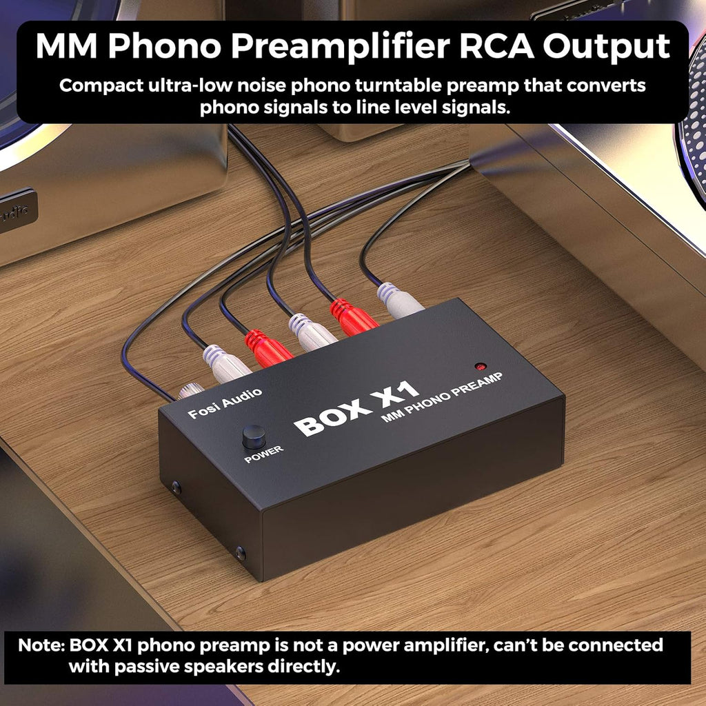 Phono Preamp with 3.5MM Headphone and RCA Output, DC 12V Power Supply, Pack of 2 E681