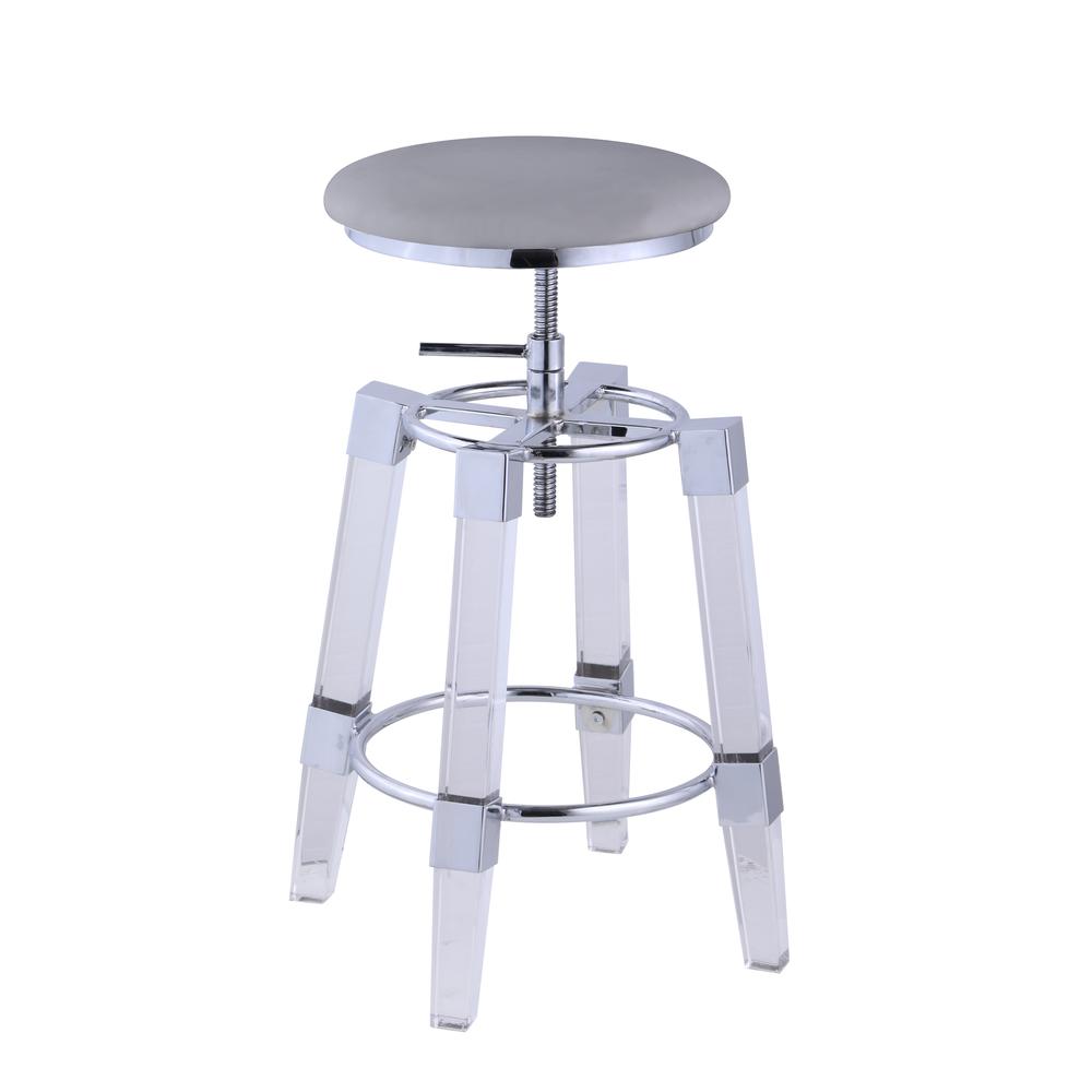 Adjustable Stool with Upholstered Seat, Gray H786133