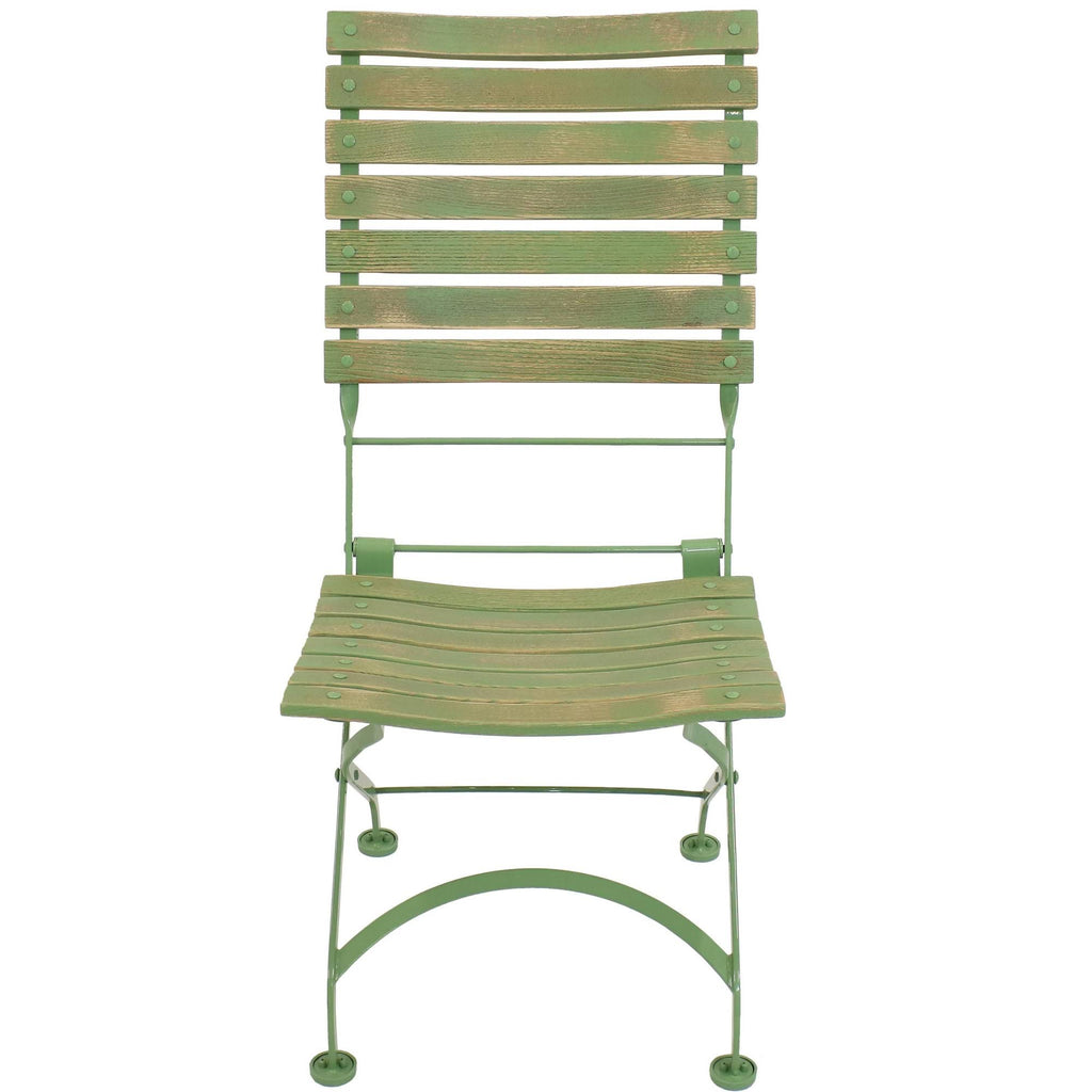 Green Folding Chestnut Wooden Chair Set of 4 M569146
