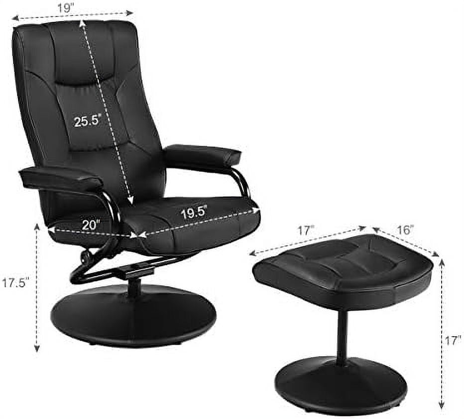 Gray PU Leather Recliner Chair with Ottoman K78515