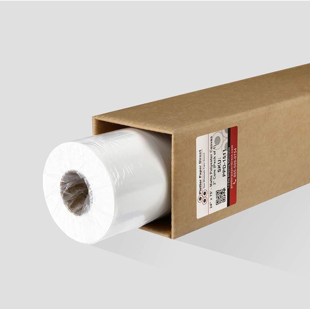 24 x 75' Roll Matte Polyester Canvas C54895