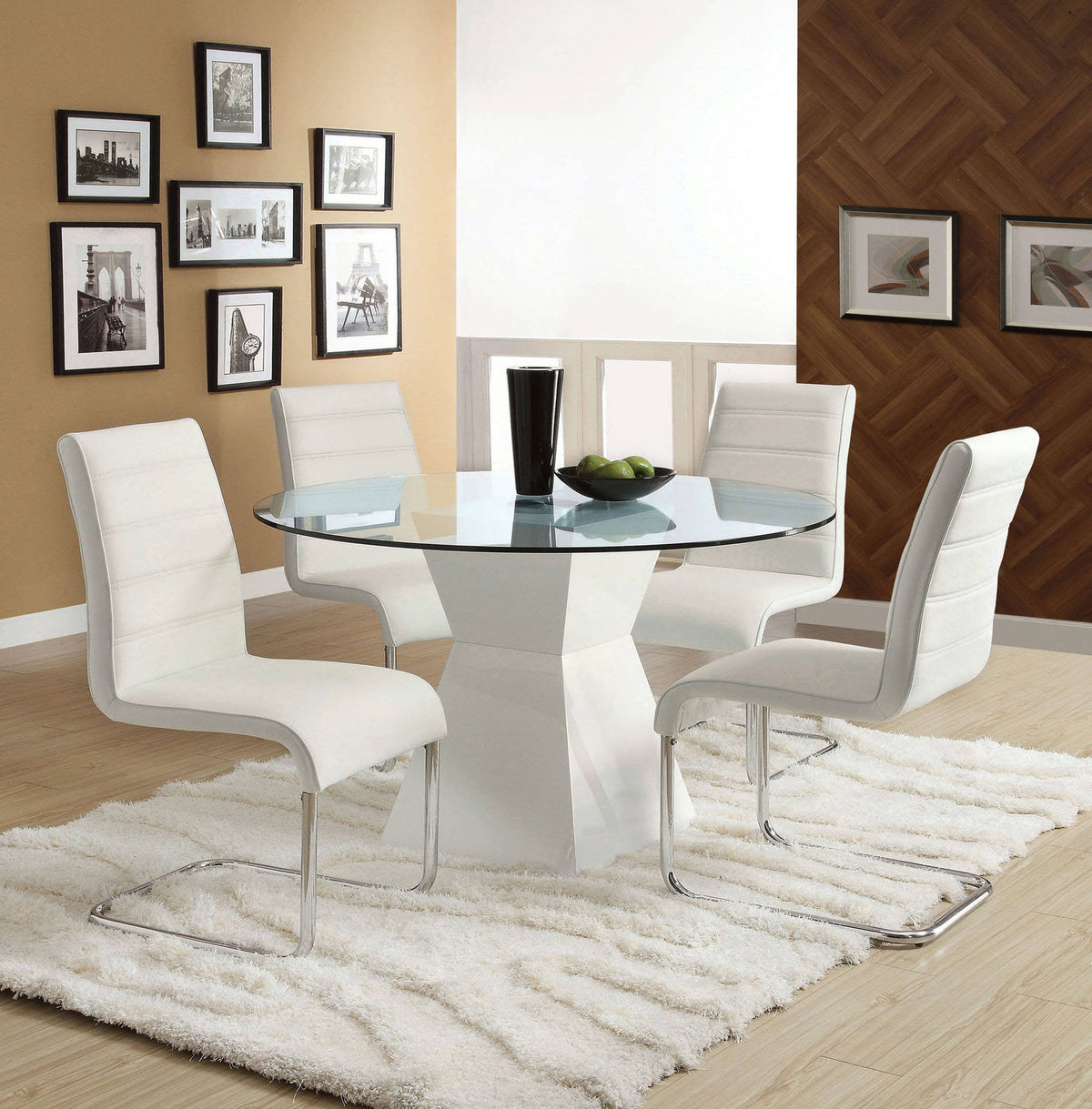 White Round Dining Table F525051