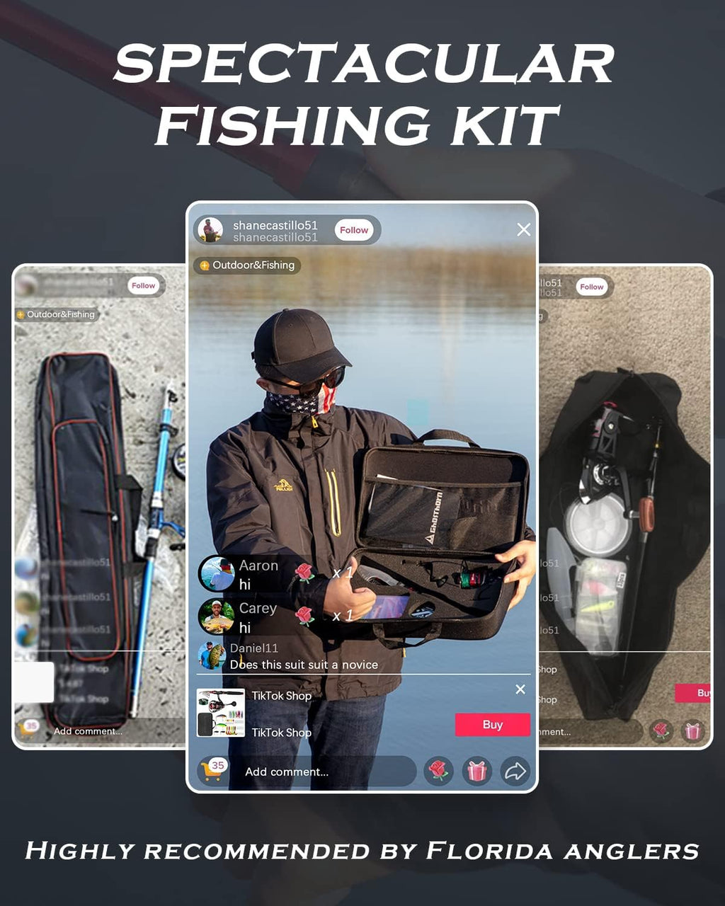 Telescopic Fishing Rod and Reel Combo with Carrier Case Bag R711308