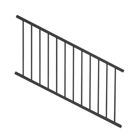 42 in. Satin Black Stair Rail Kit L355