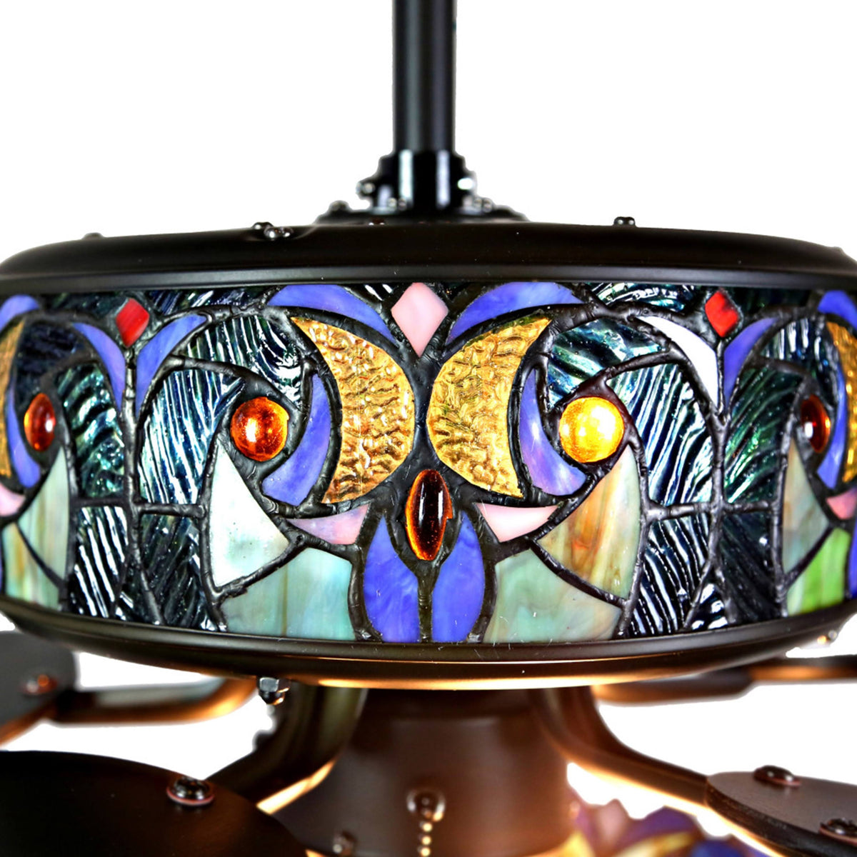 Blue Stained Glass Ceiling Fan I46826
