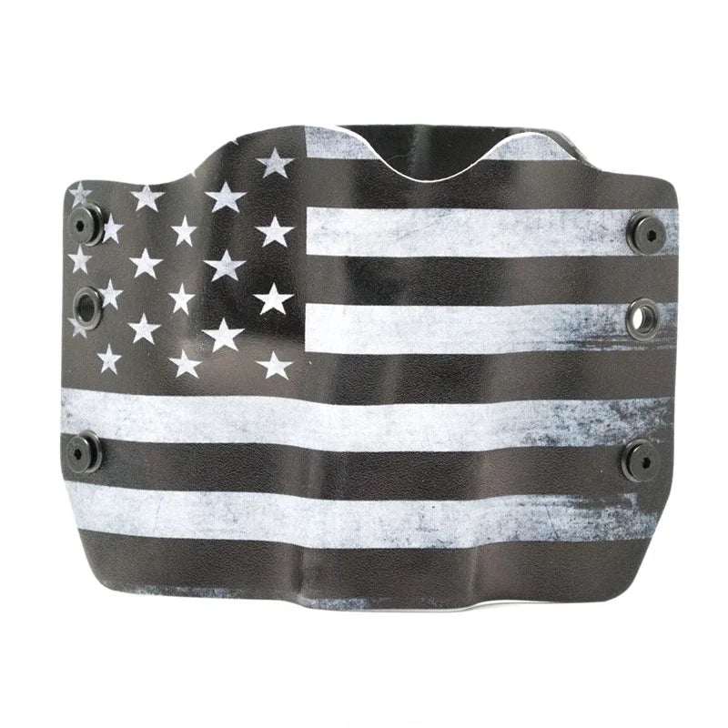 Black & White USA Flag OWB Kydex Gun Holster for Glock, Left Handed Q206426